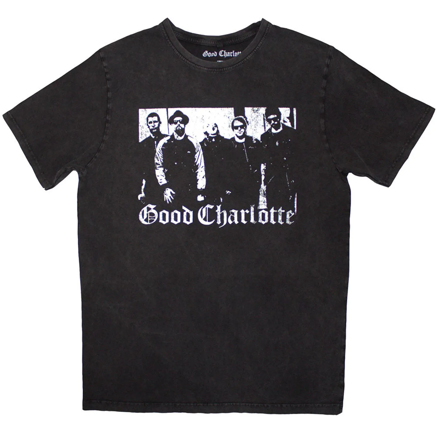 Good Charlotte T Shirt - Band Photo Stone Wash