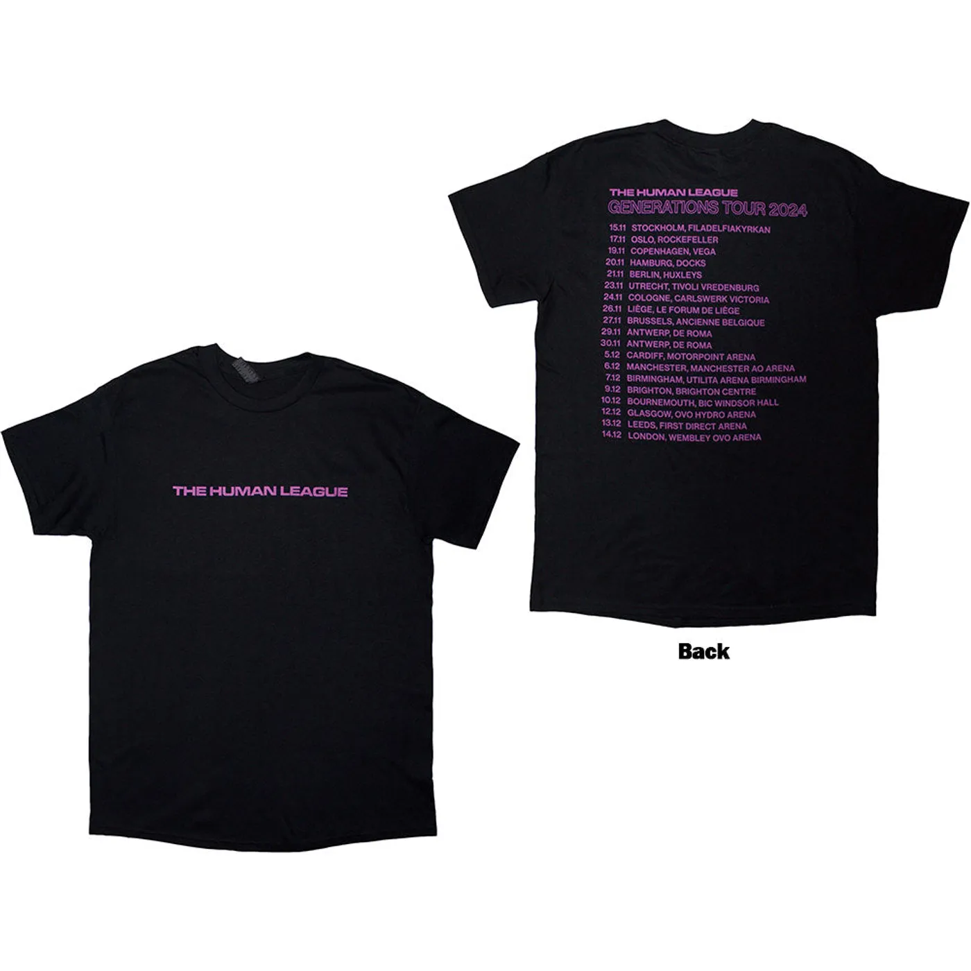 The Human League T Shirt - Generations Tour '24 Text