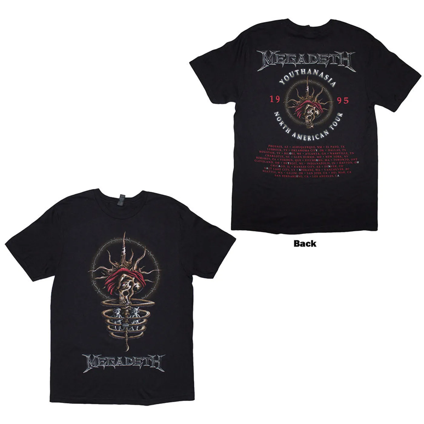 Megadeth T Shirt - Youthanasia 1995 North American Tour