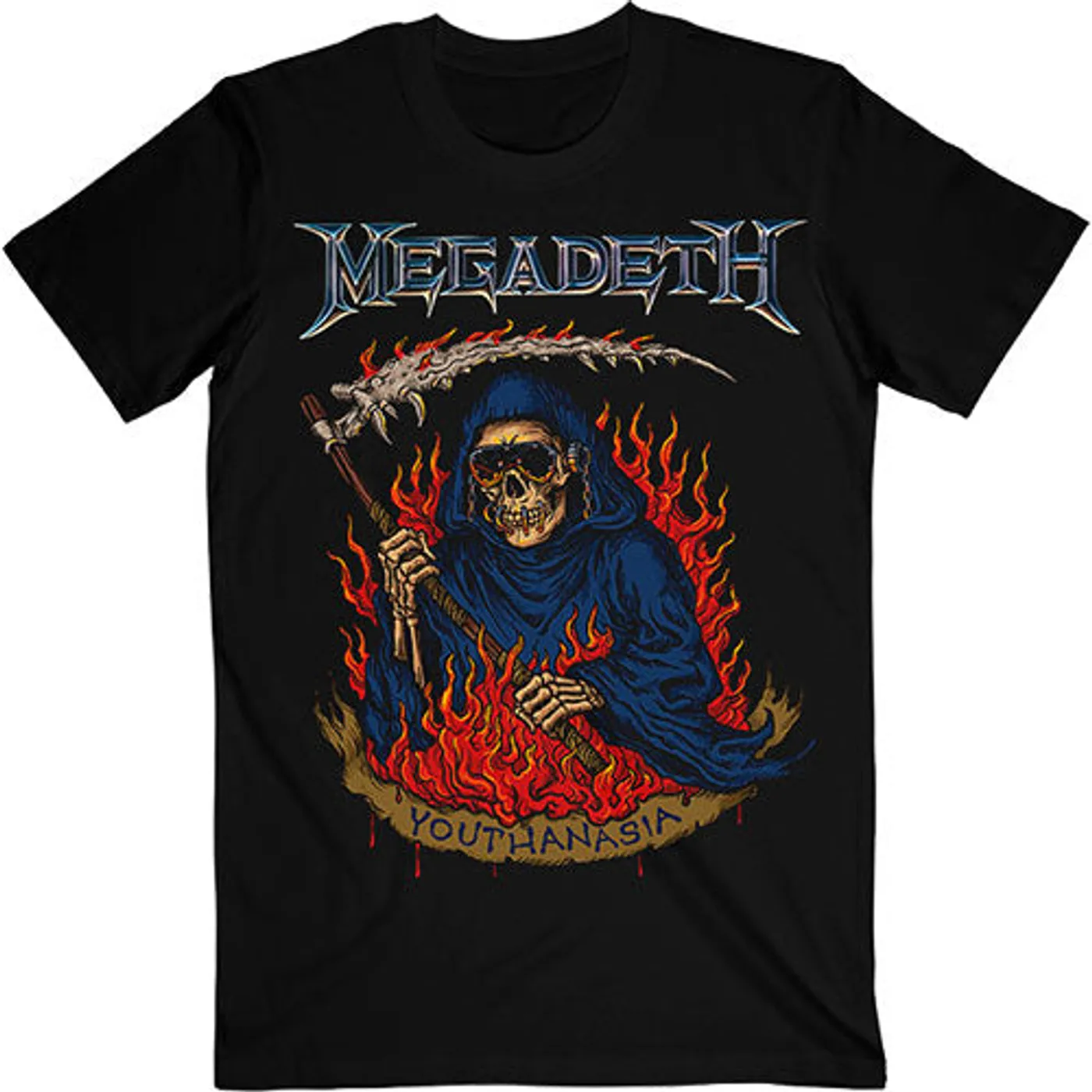 Megadeth T Shirt - Youthanasia Flames