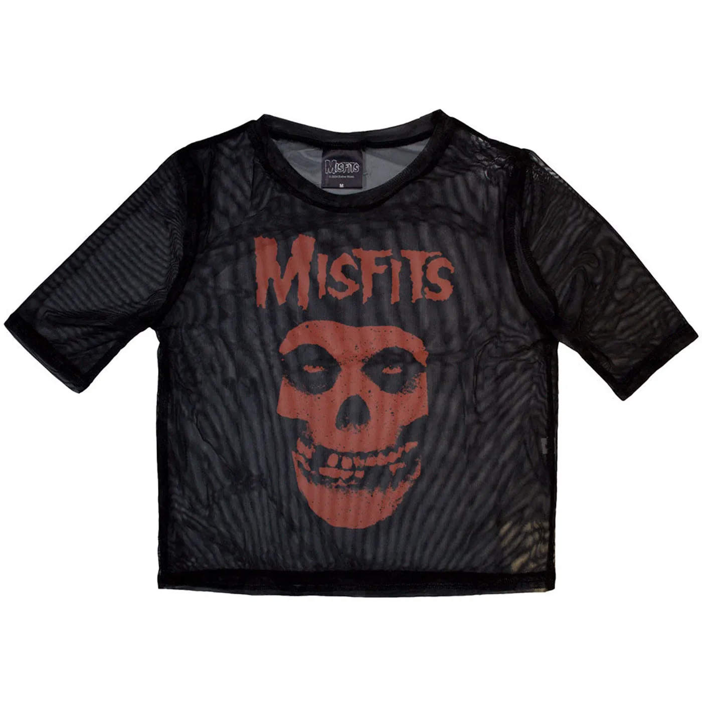 Misfits Women's Short Sleeve Crop Top - Orange Logo & Skull
