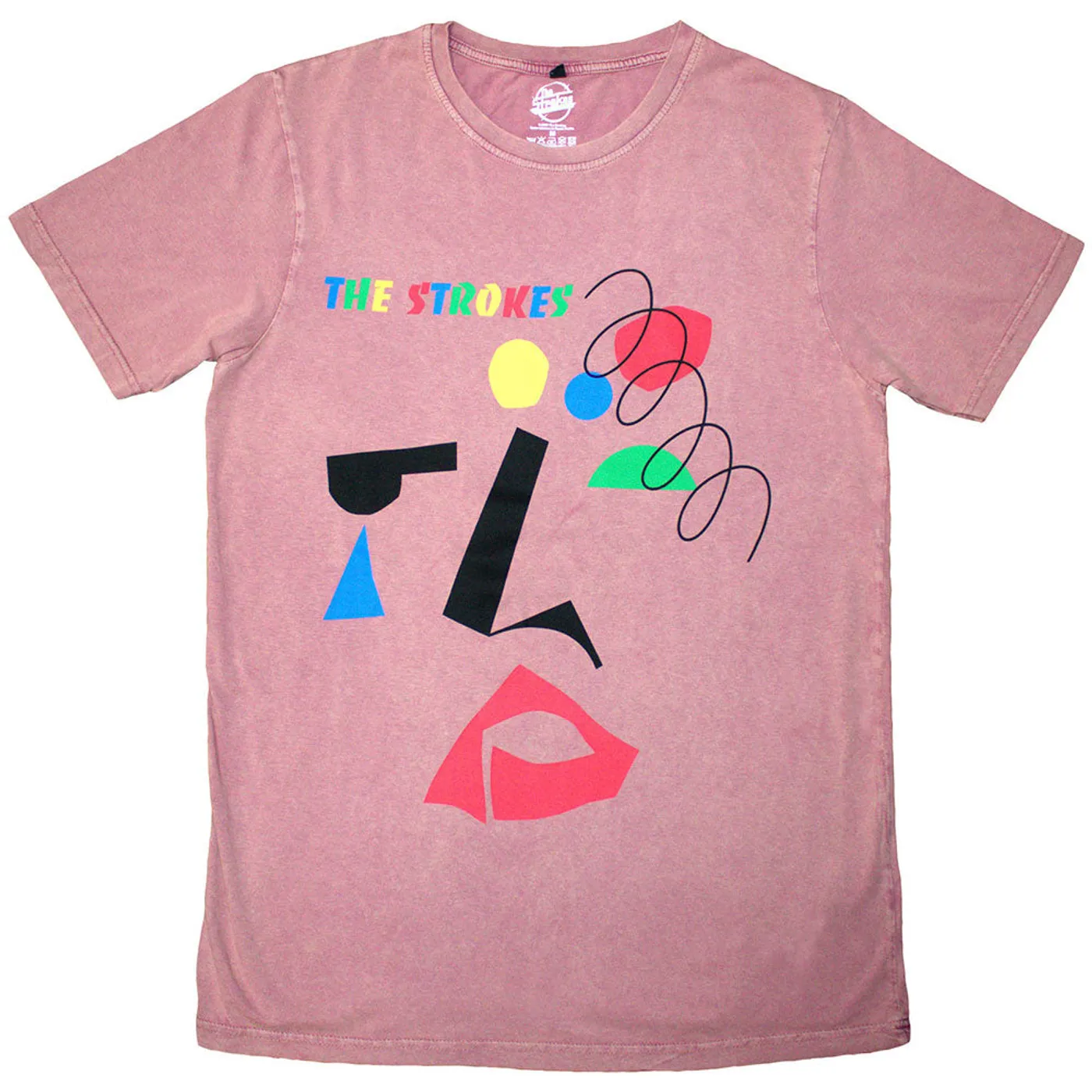 The Strokes T Shirt - Abstract Face Stone Wash
