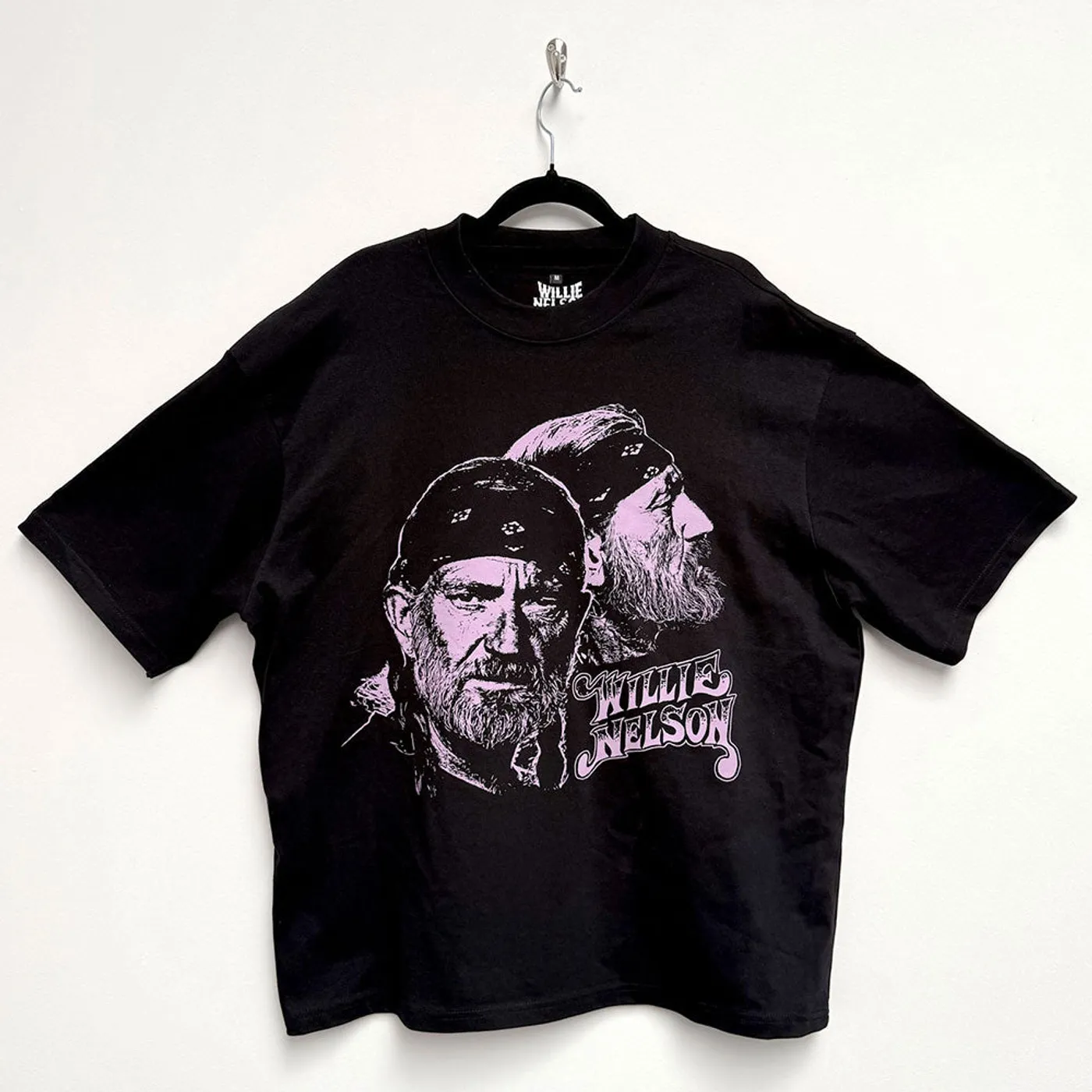 Willie Nelson T Shirt - Purple Graphic Oversized