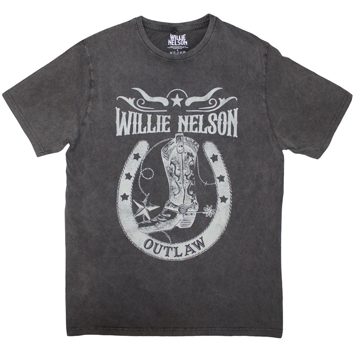 Willie Nelson T Shirt - Outlaw Stone Wash