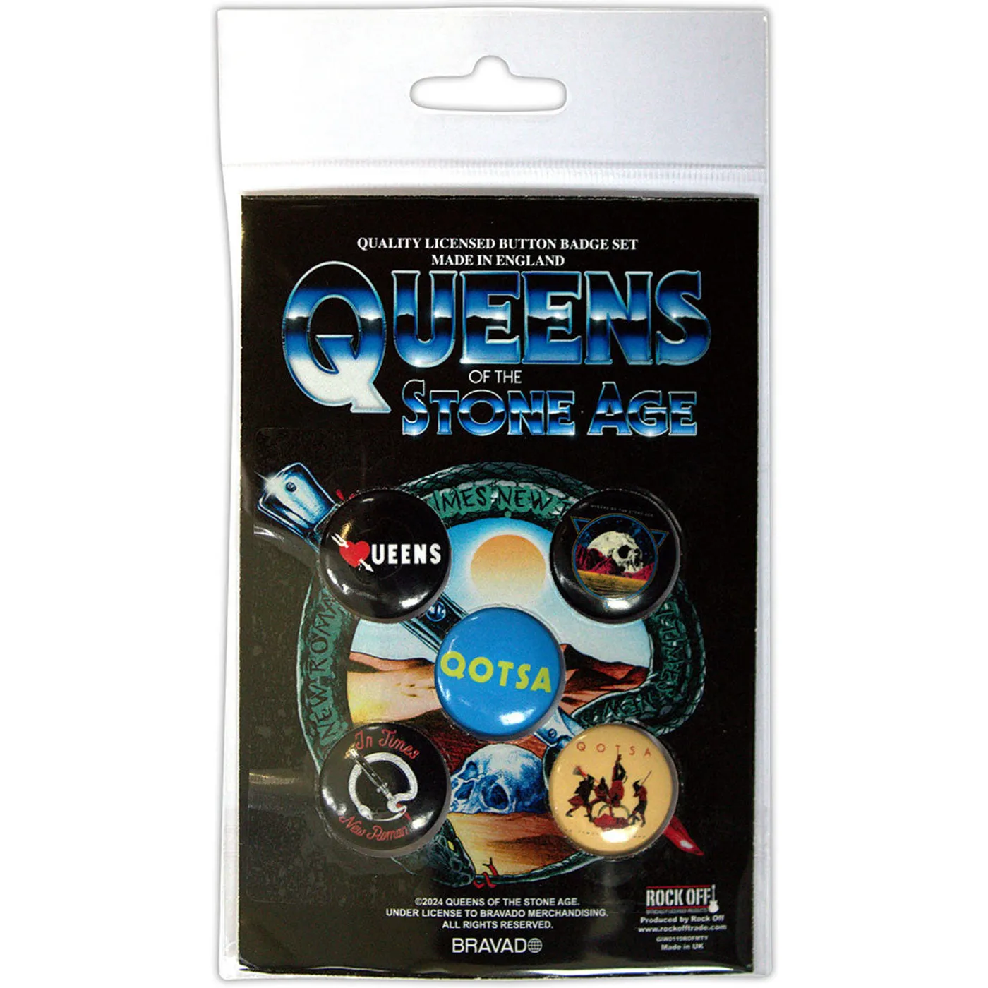 Queens Of The Stone Age Plastic Pin Badge - Circle Logo