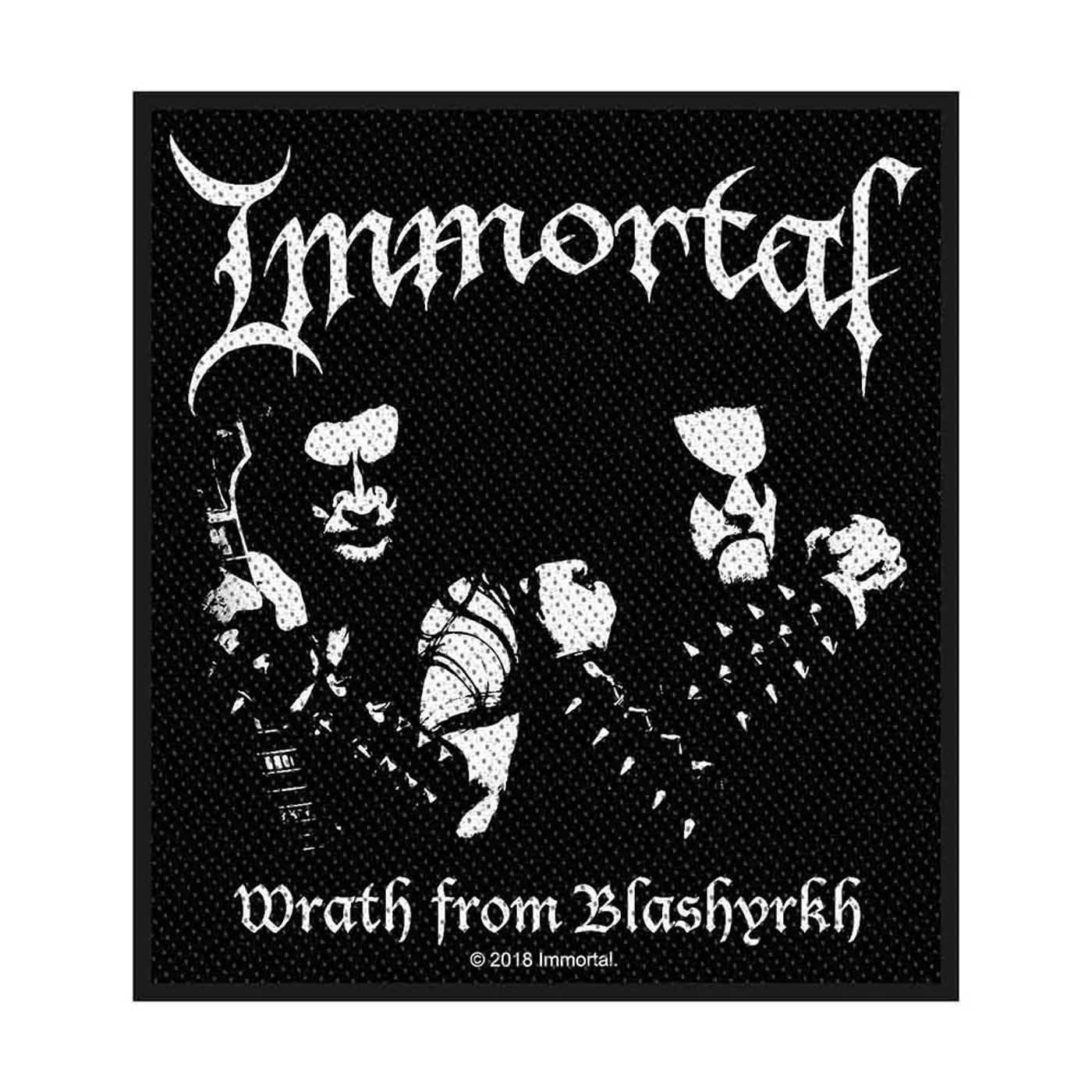 Immortal Patches-Woven Sew On - White Skull