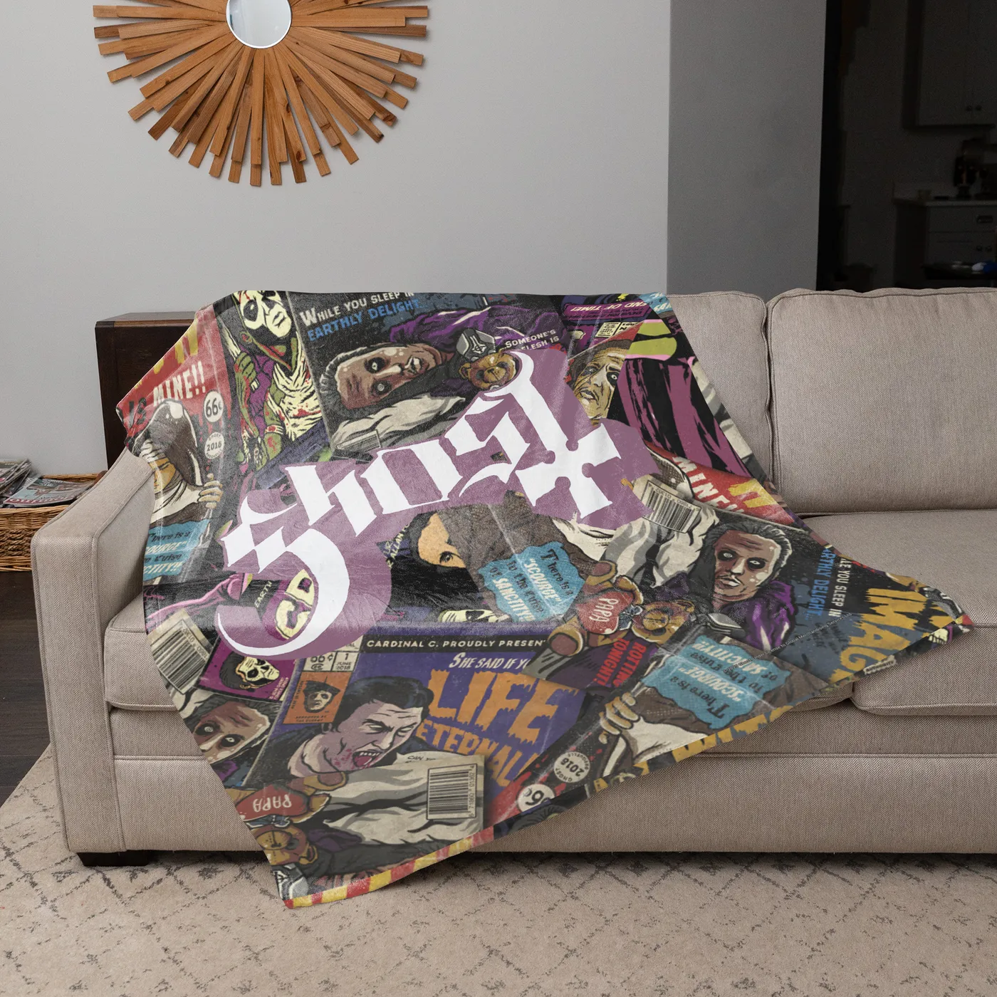 Rocksax Ghost Sherpa Fleece Blanket - Magazines