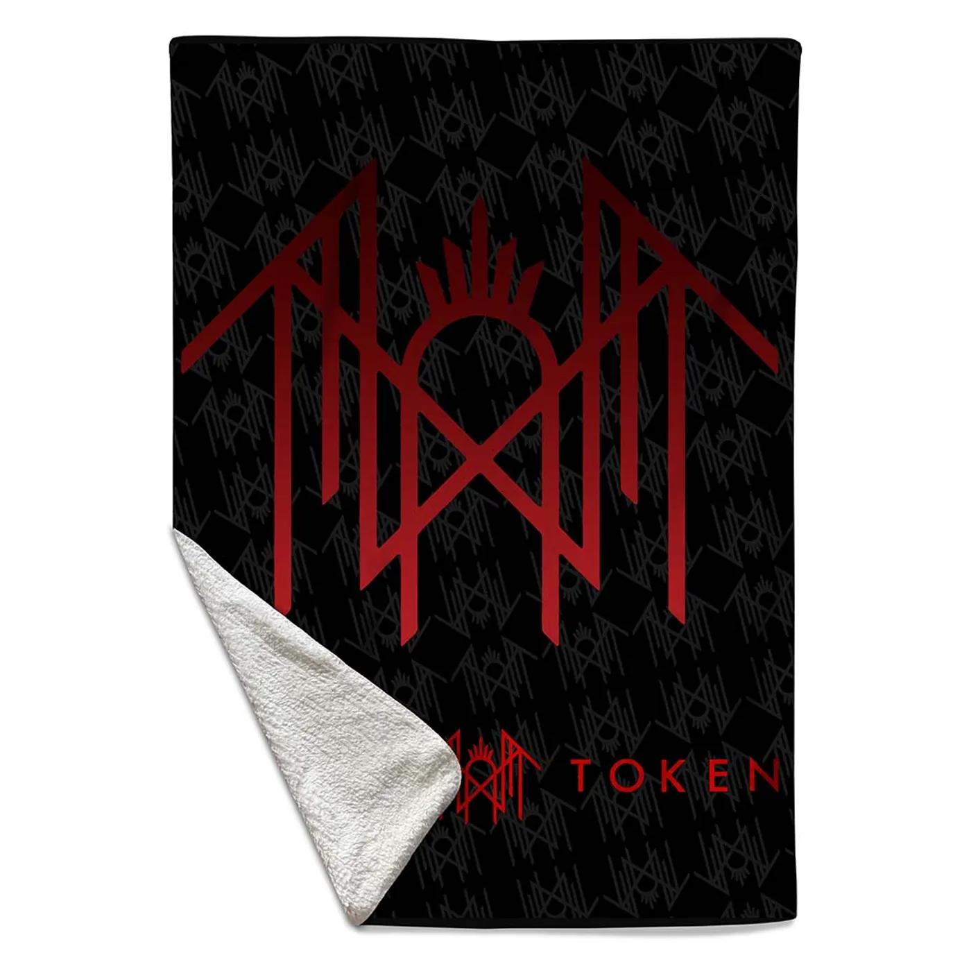 Rocksax Sleep Token Sherpa Fleece Blanket - Red Logo