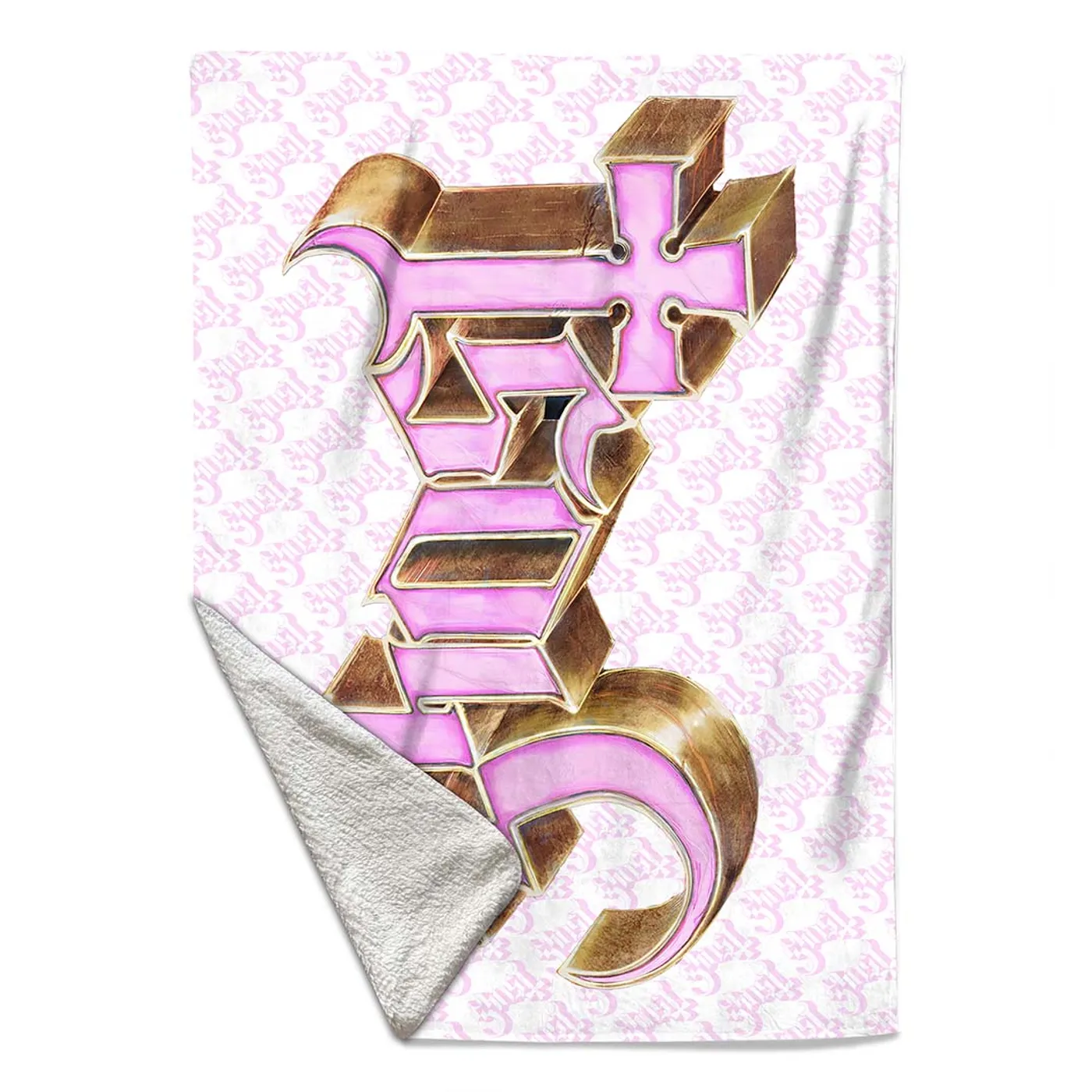 Rocksax Ghost Sherpa Fleece Blanket - Logo