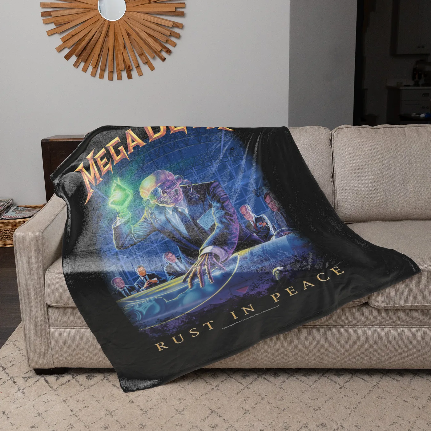 Rocksax Megadeth Sherpa Fleece Blanket - Rust in Peace