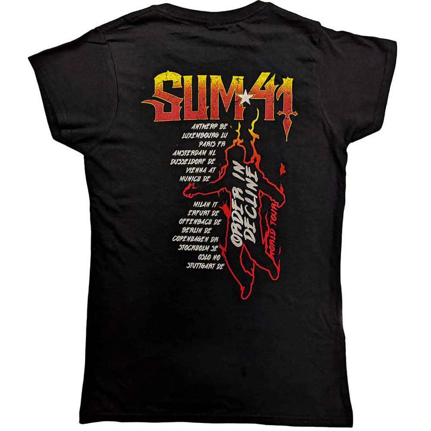 Sum 41 Woman's T Shirt - Order In Decline Tour 2020 Band Photo