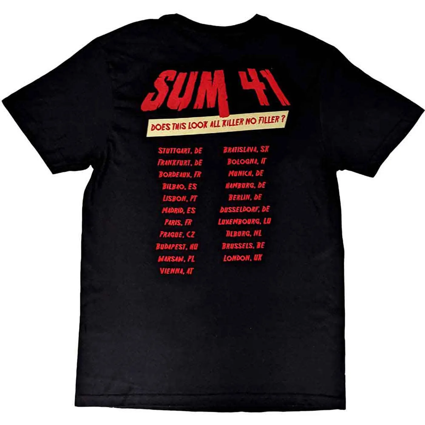 Sum 41 T Shirt - DTLAKNF European Tour 2022