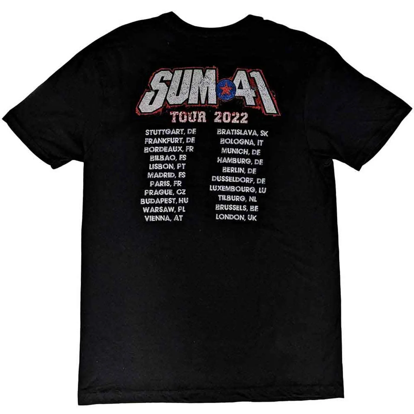 Sum 41 T Shirt - All Killer No Filler European Tour 2022