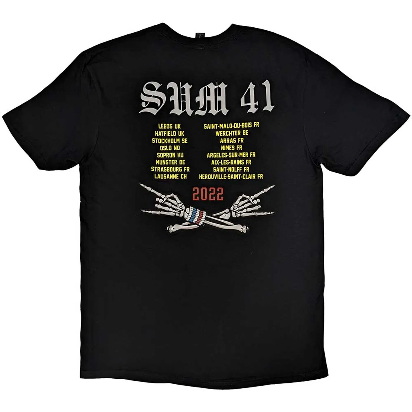 Sum 41 T Shirt - AKNF Skeleton European Tour 2022