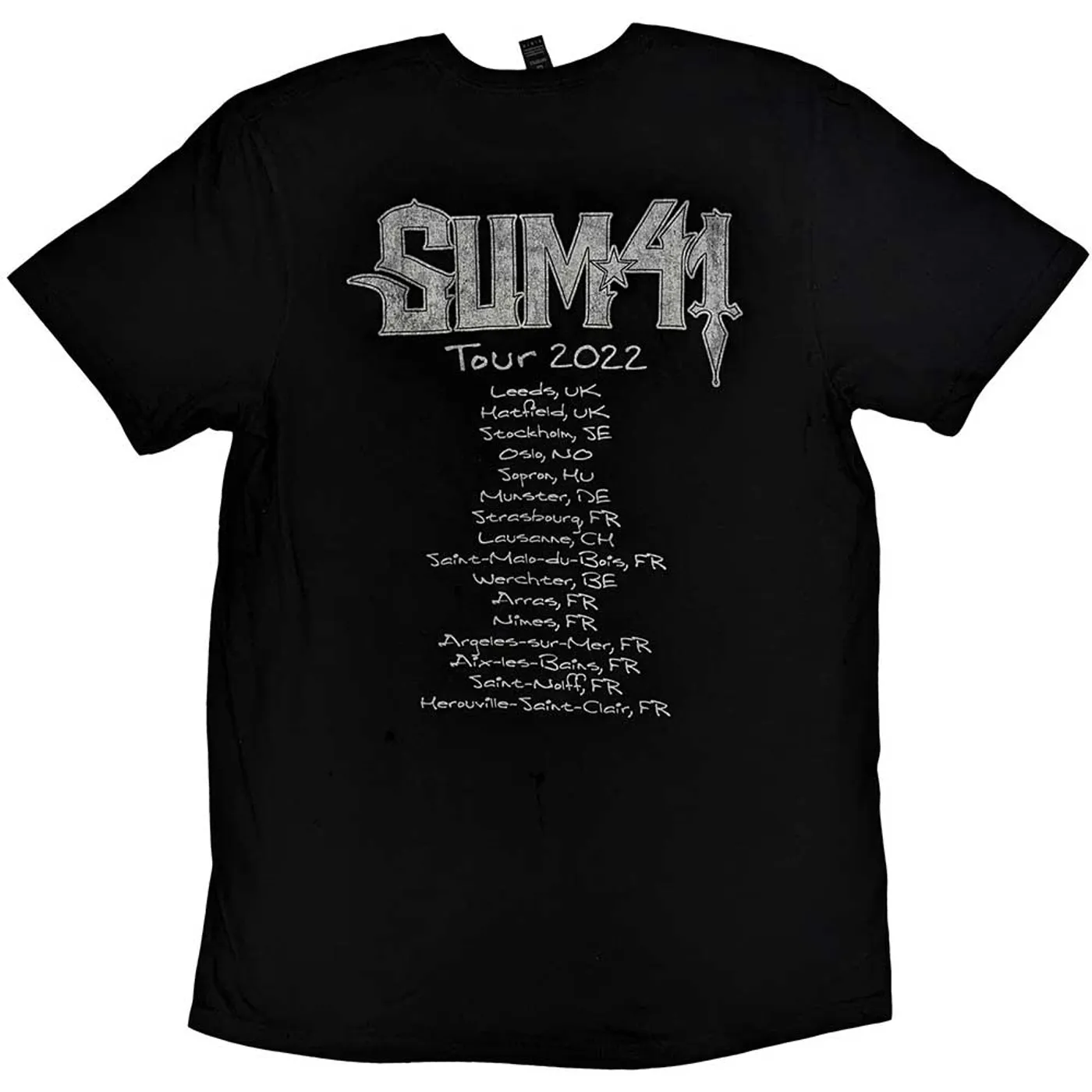 Sum 41 T Shirt - Band Photo European Tour 2022