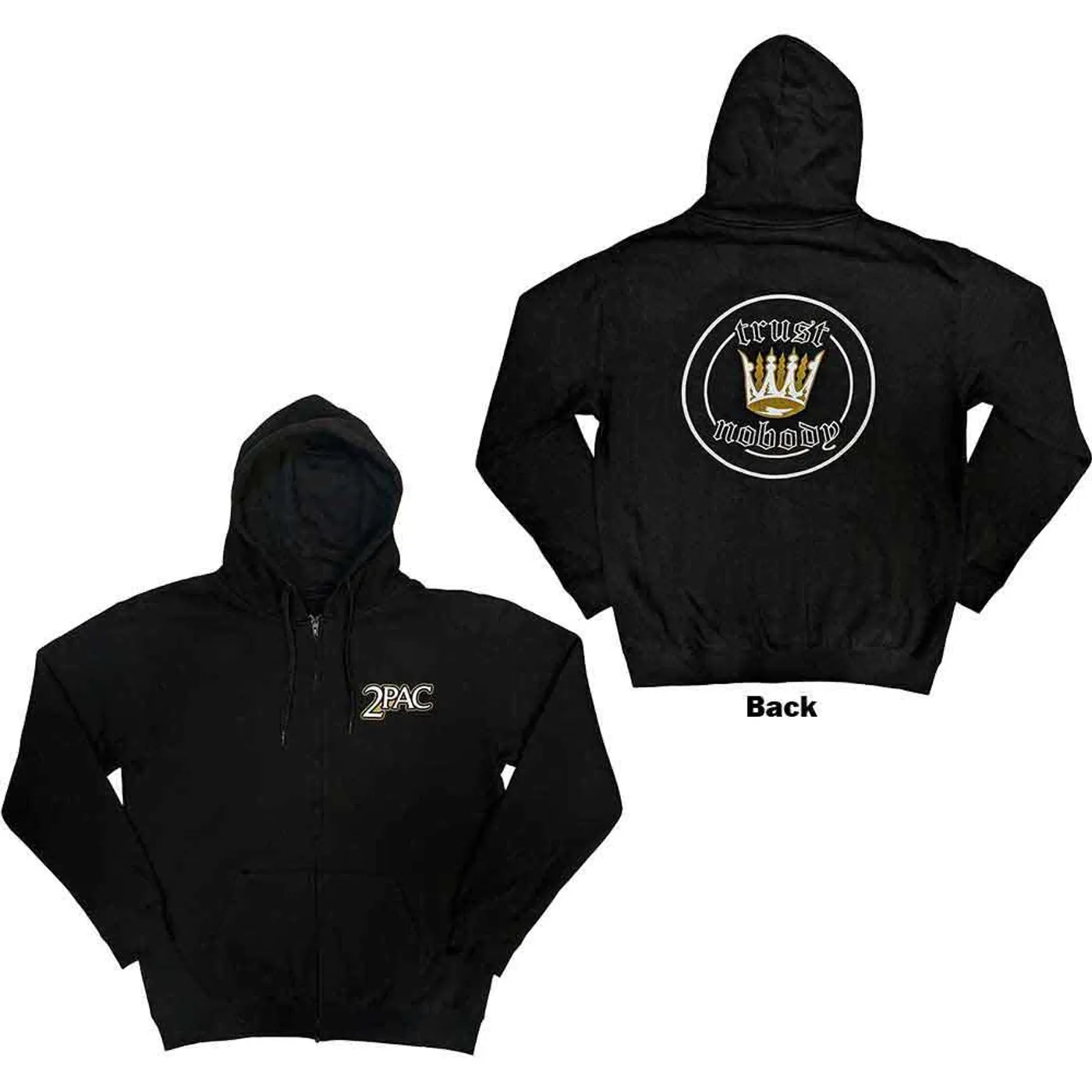 Tupac Zip Hoodie - Crown Seal