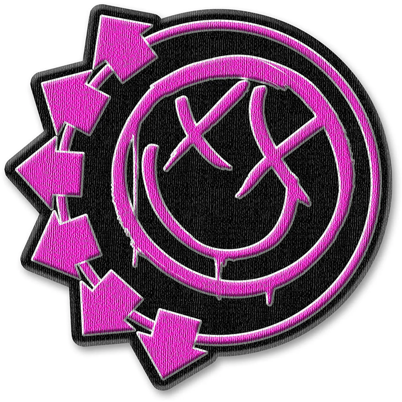 Blink-182 Patch - Pink Neon Six Arrows Smile Woven Patch