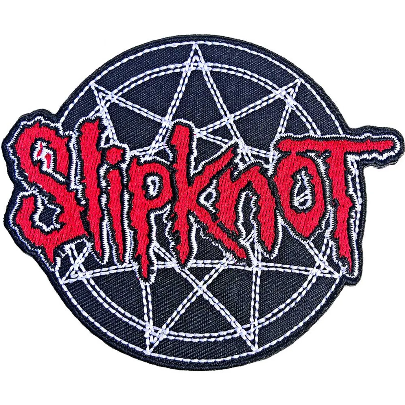 Slipknot Patch - Red Logo Over Nonogram Woven Patch