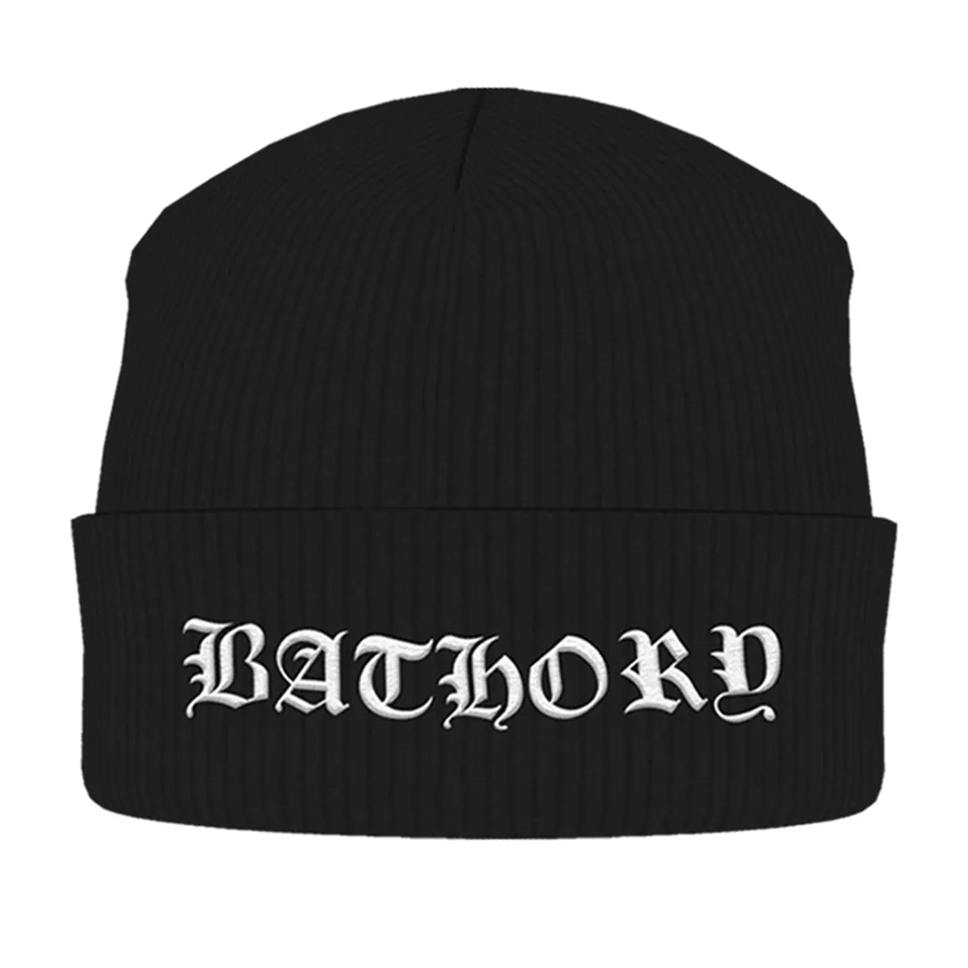 Bathory Beanie - White Logo (Embroidered)