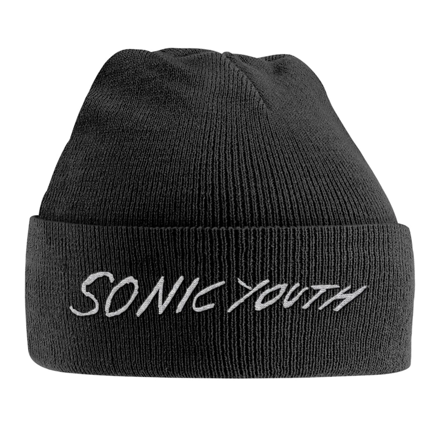 Sonic Youth Beanie - White Logo (Embroidered)