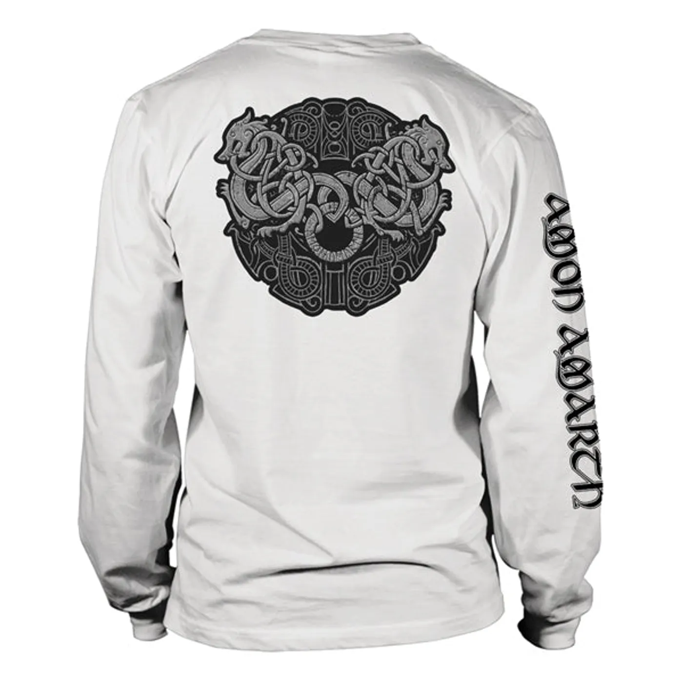 Amon Amarth Long Sleeve T Shirt - Grey Skull (White)