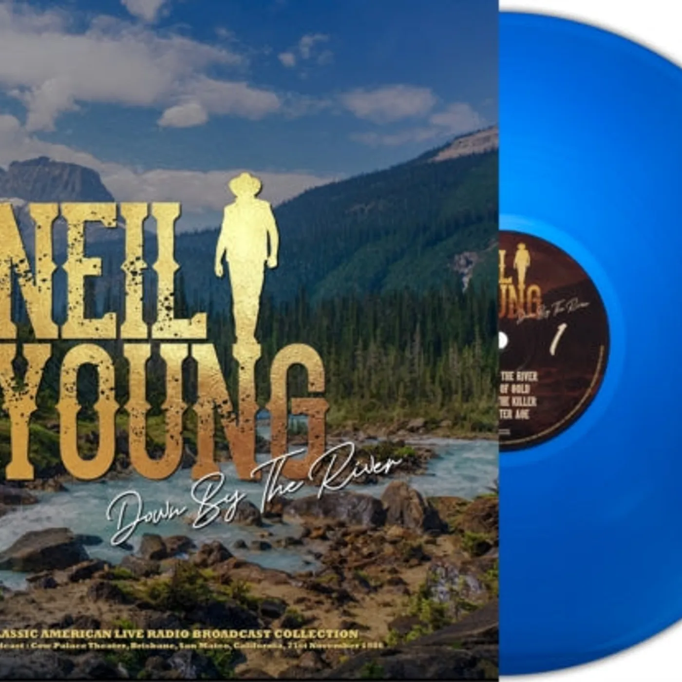 Neil Young LP Vinyl Record - Klos Fm Broadcast Cow Palace Theater Brisbane San Mateo Ca 21st November 19 86 (Blue Vinyl)