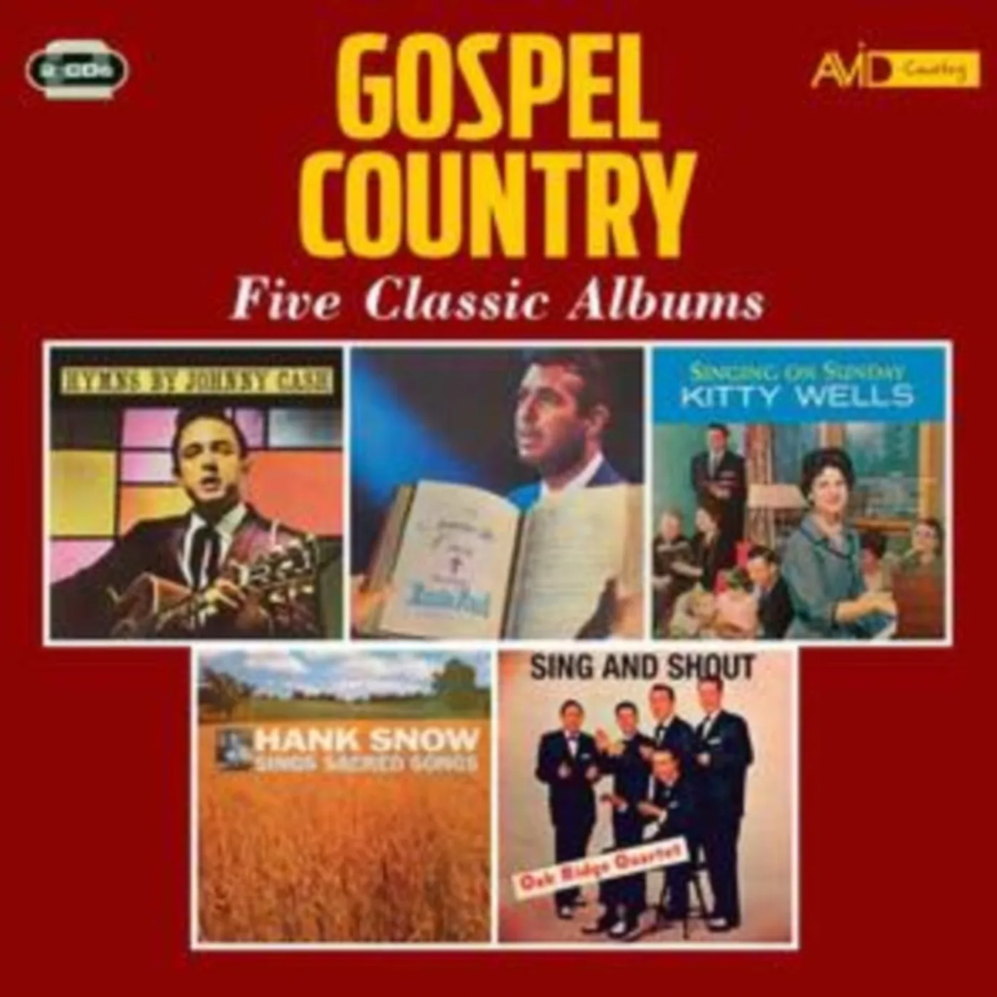 Johnny Cash / Tennessee Ernie Ford / Kitty Wells / Hank Snow / The Oak Ridge Quartet [Boys] Country Gospel CD - Five Classic Albums