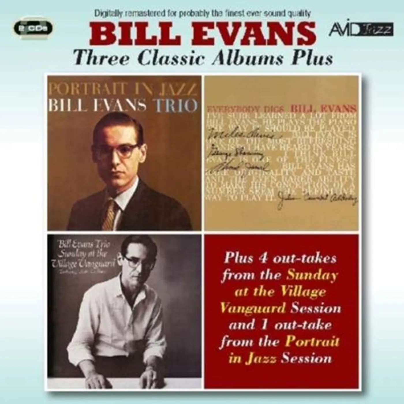 Bill Evans CD - Three Classic Albums Plus (Portrait In Jazz / Everybody Digs Bill Evans / Sunday At The Village Vanguard)