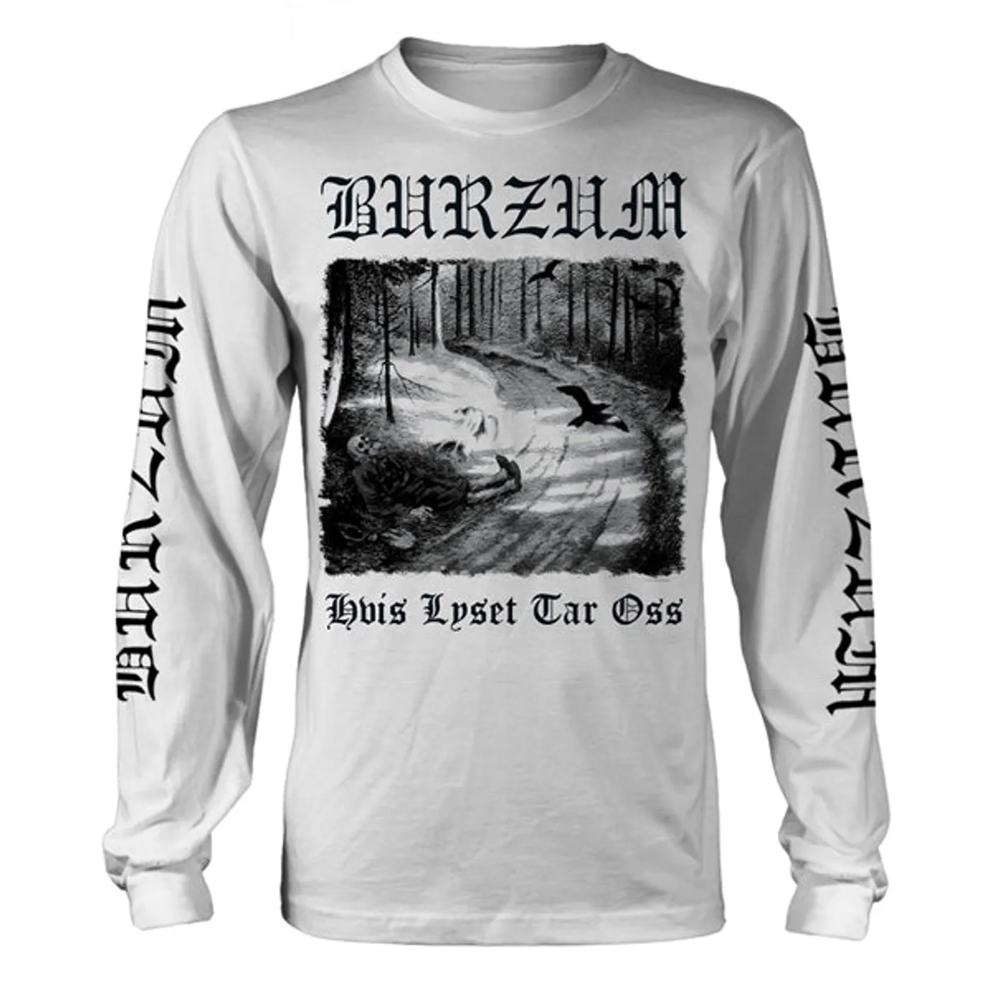 Burzum Long Sleeve T Shirt - Hvis Lyset Tar Oss (White)