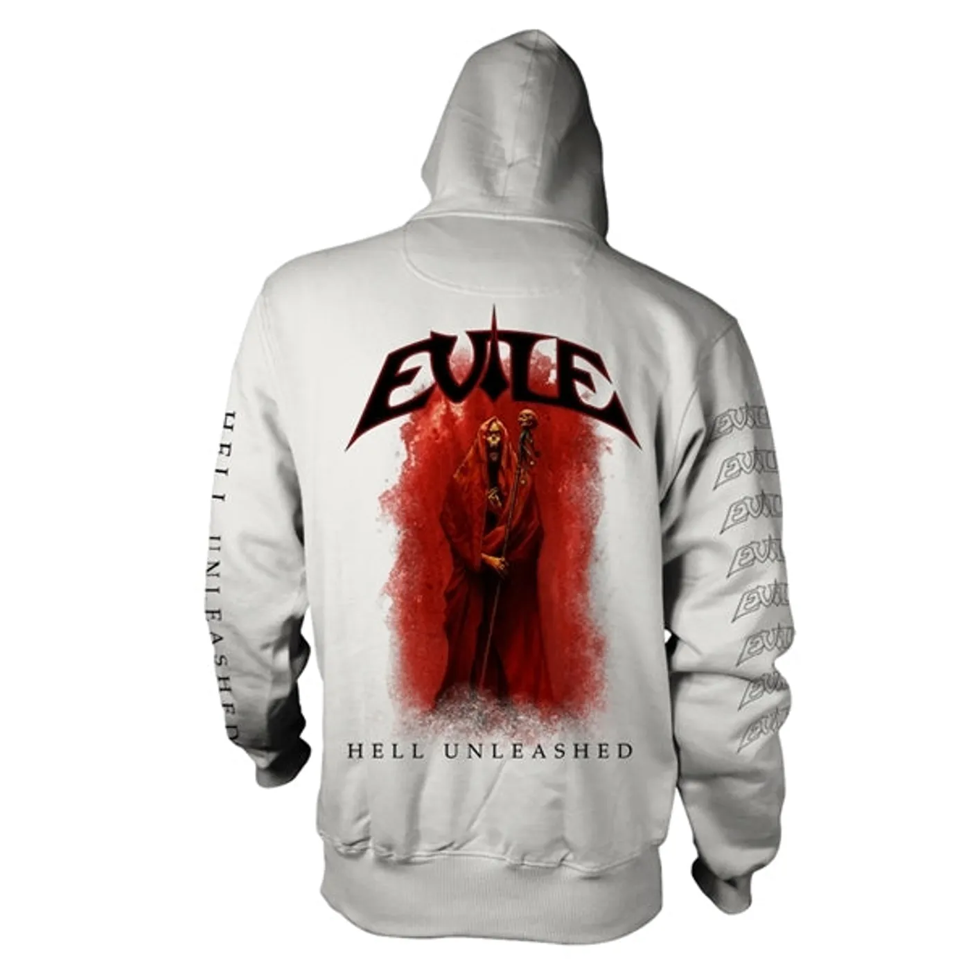 Evile Hoodie - Hell Unleashed (White)