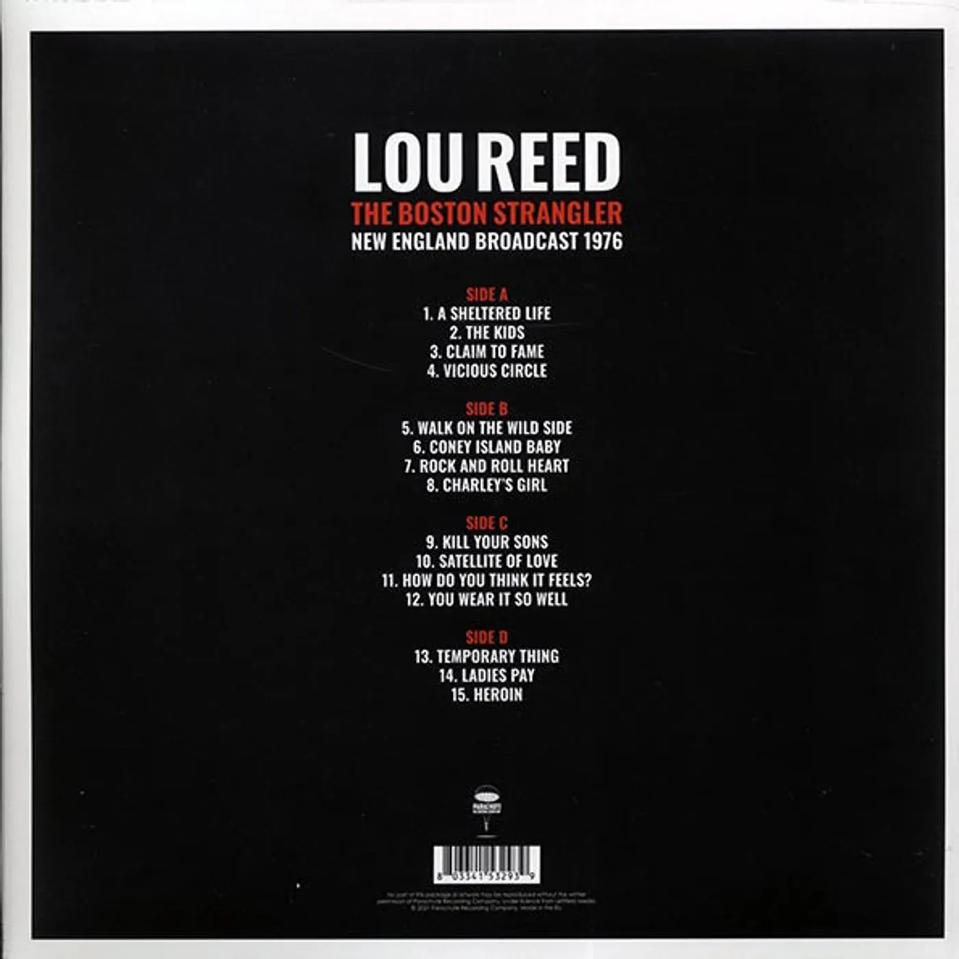 Lou Reed  LP -  The Boston Strangler: New England Broadcast 1976 (2xLP) (Vinyl)