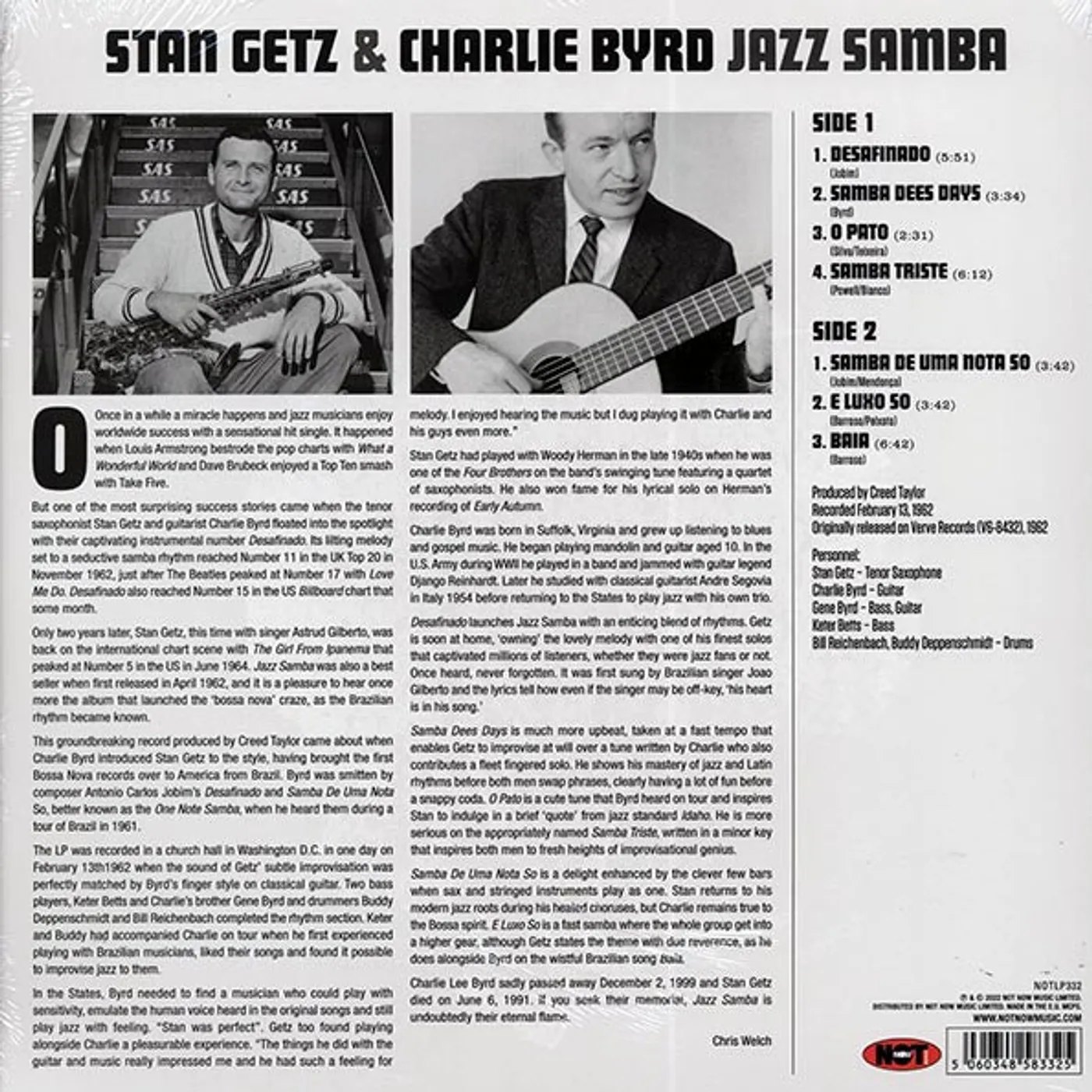 Stan Getz, Charlie Byrd  LP -  Jazz Samba (180g) (Vinyl)