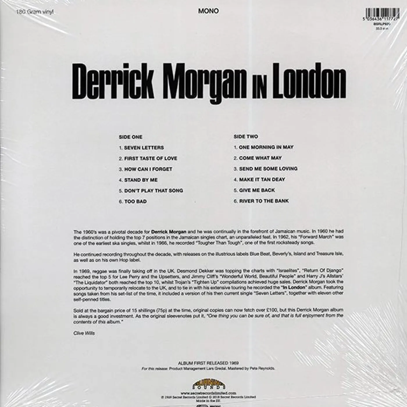 Derrick Morgan  LP -  In London (180g) (Vinyl)
