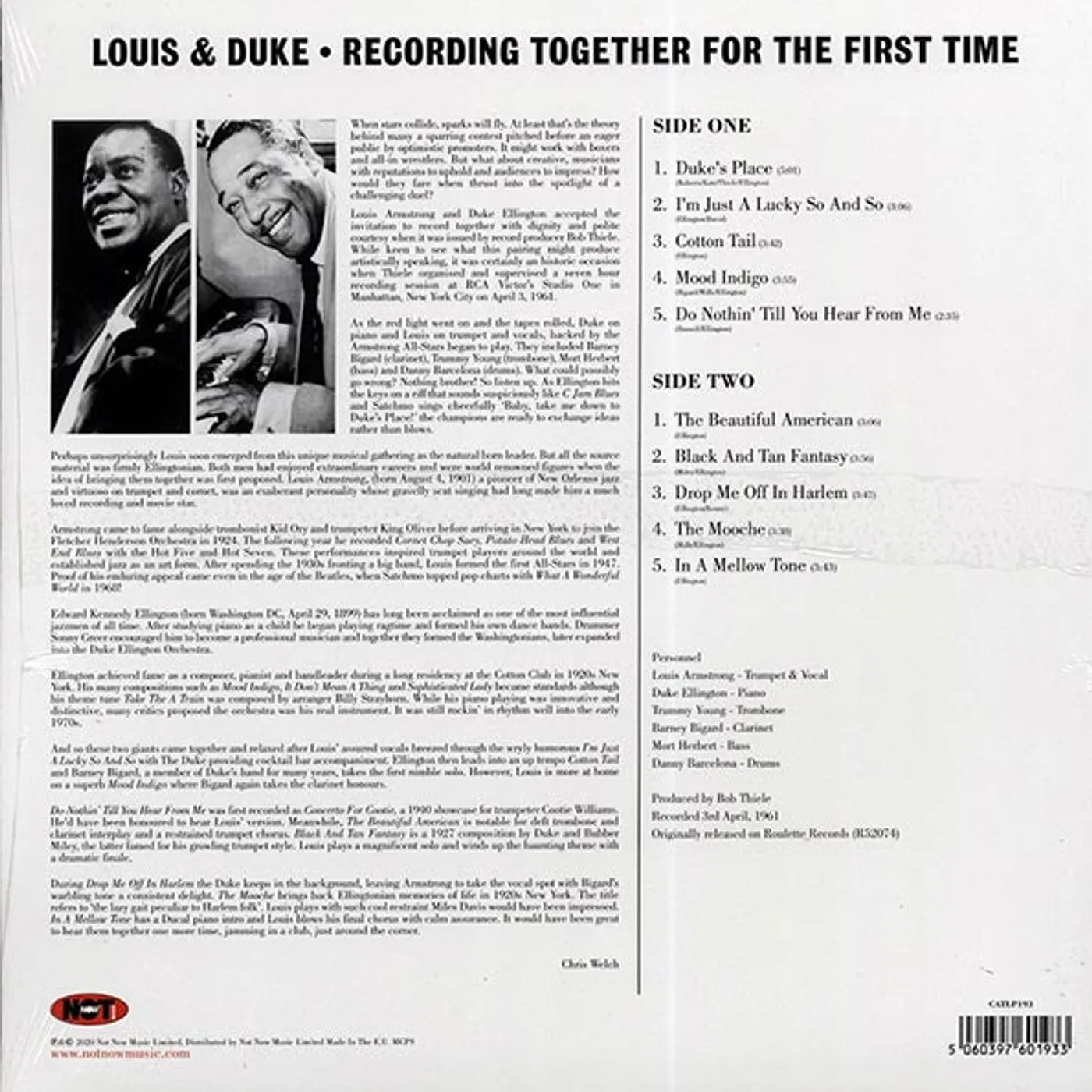Louis Armstrong, Duke Ellington  LP -  Recording Together For The First Time (180g) (Vinyl)