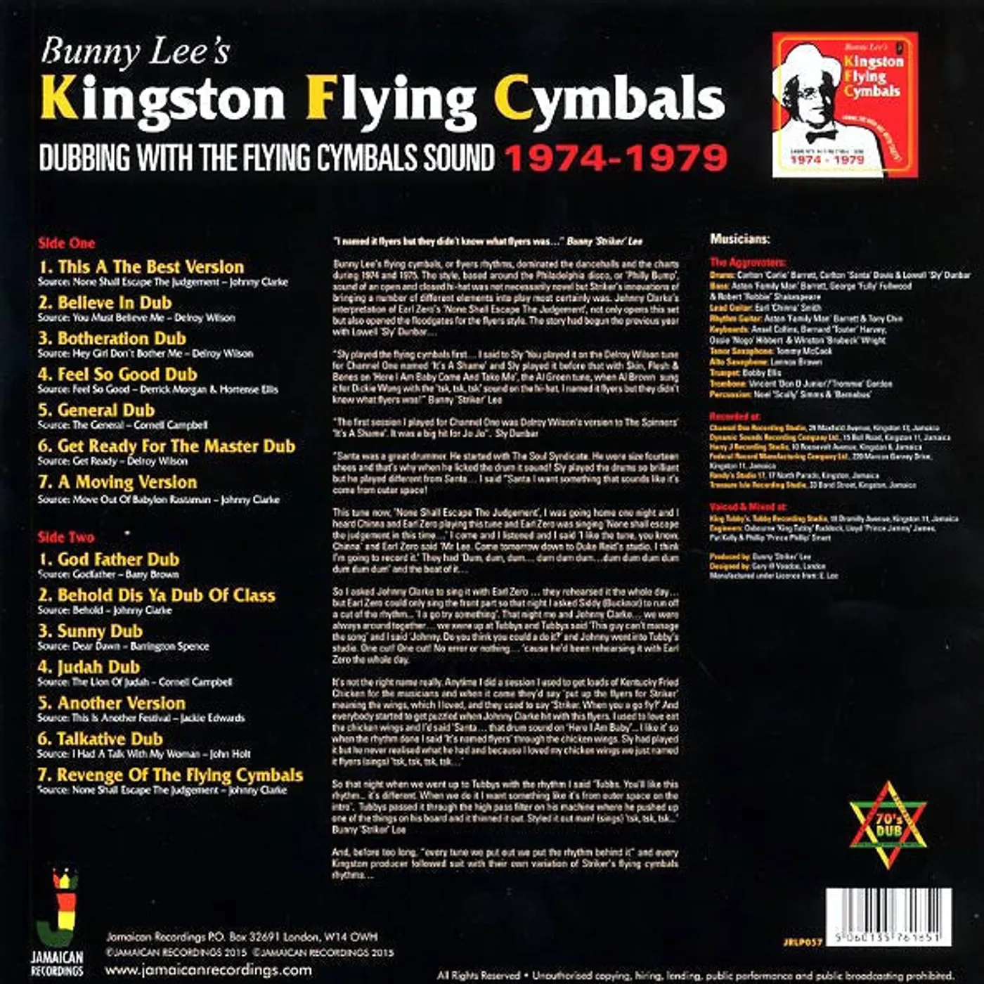 Bunny Lee  LP -  Kingston Flying Cymbals: Dubbing With The Flying Cymbals Sound 19741979 (180g) (Vinyl)