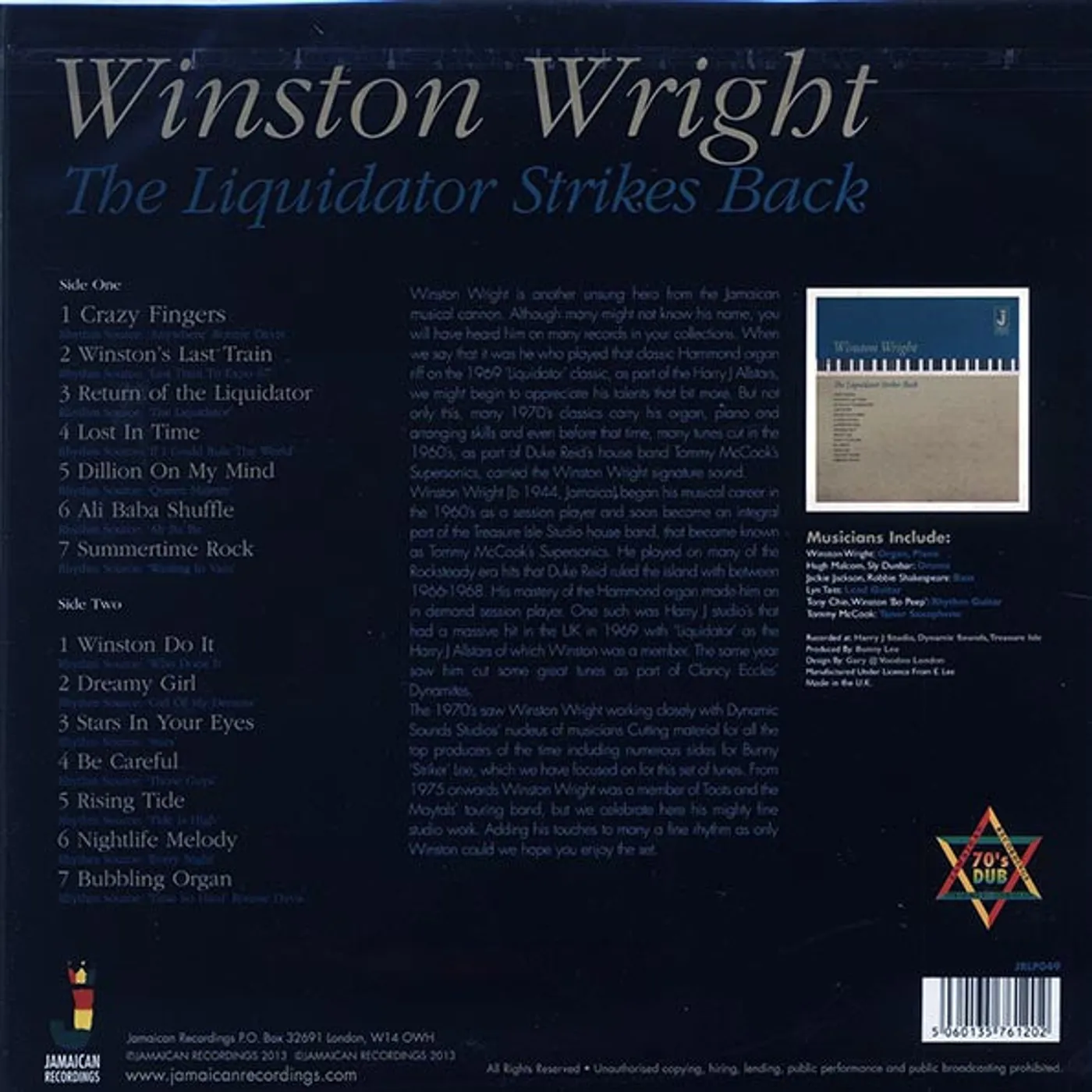 Winston Wright  LP -  The Liquidator Strikes Back (180g) (Vinyl)