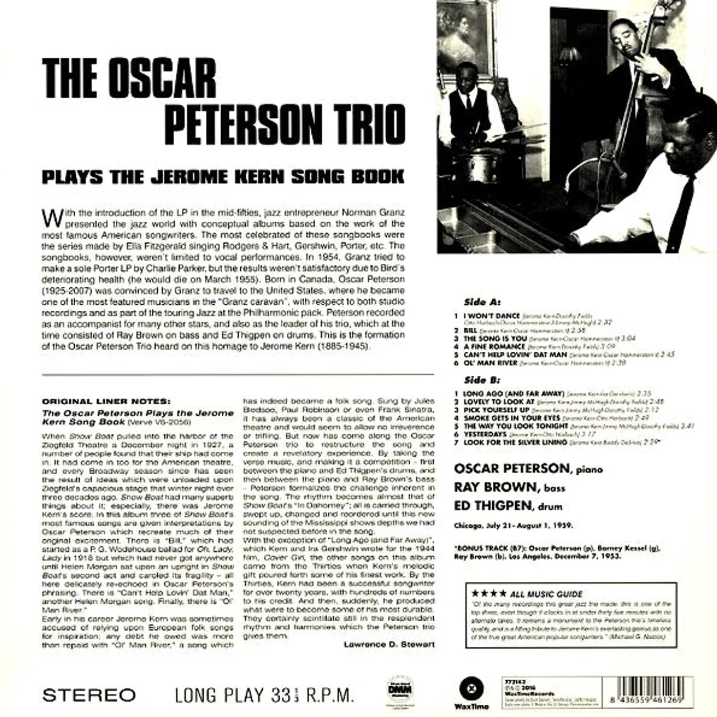 Oscar Peterson Trio LP -  Plays The Jerome Kern Song Book (ltd. ed.) (180g)