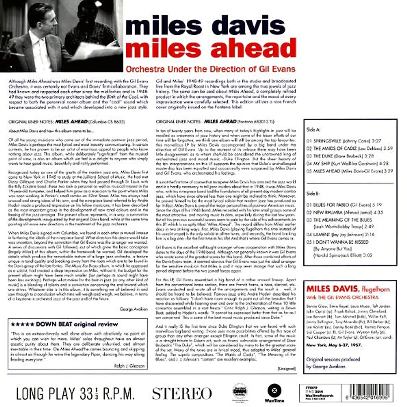 Miles Davis  LP -  Miles Davis Miles Ahead (incl. mp3) (180g) (Vinyl)