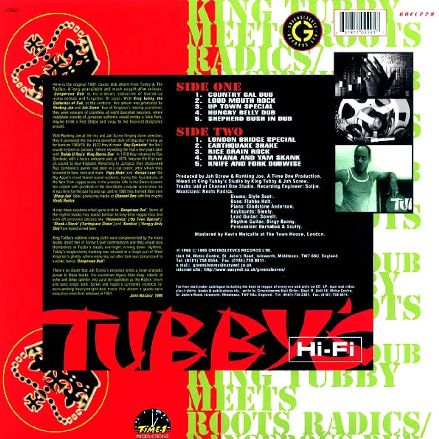 King Tubby, The Roots Radics  LP -  Dangerous Dub: King Tubby Meets The Roots Radics (Vinyl)