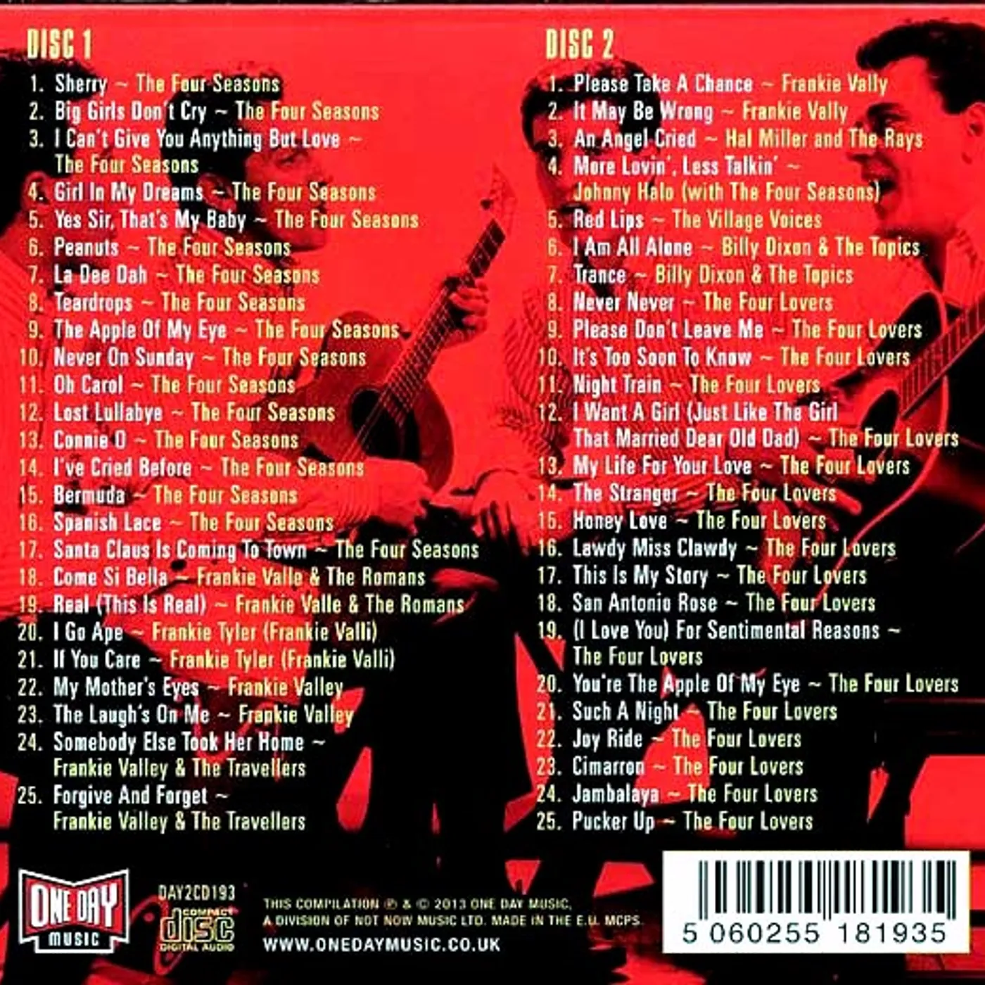 Frankie Valli & The Four Seasons  CD -  The Anthology (50 tracks) (2xCD) (deluxe 3 fold digipak)