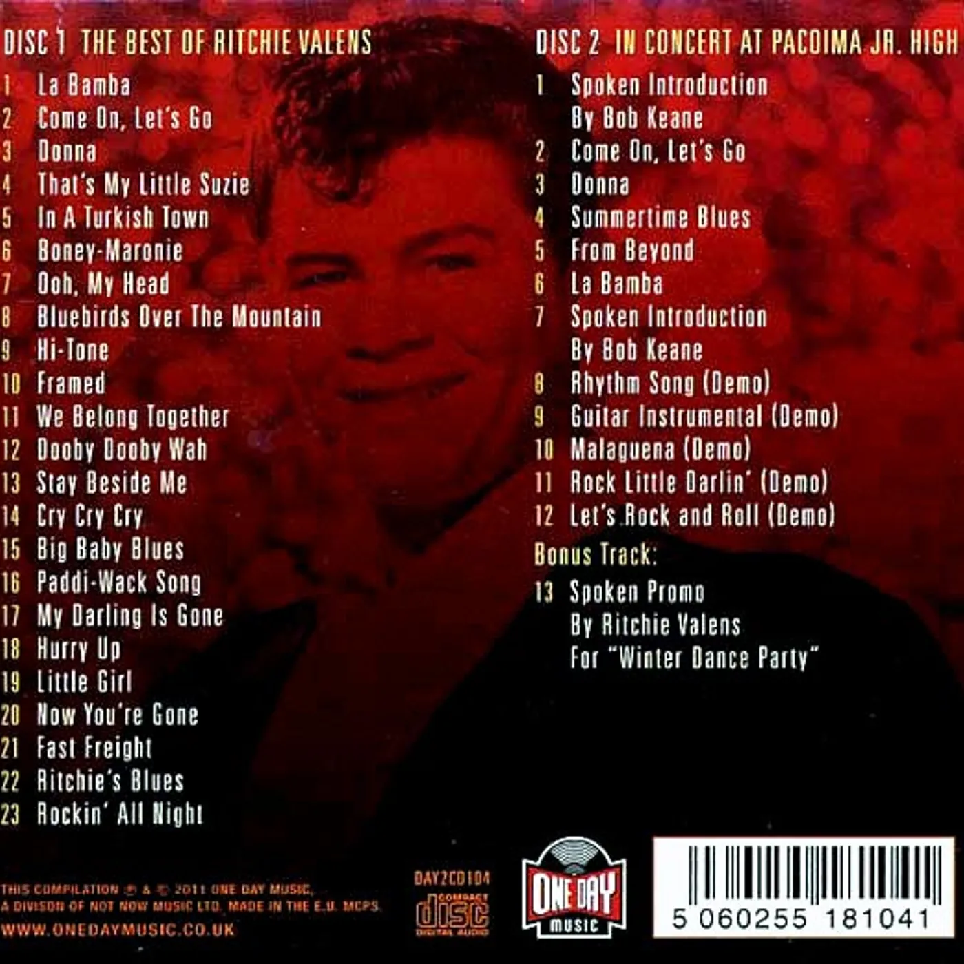 Ritchie Valens  CD -  La Bamba: The Definitive Collection (36 tracks) (2xCD) (deluxe 3 fold digipak)