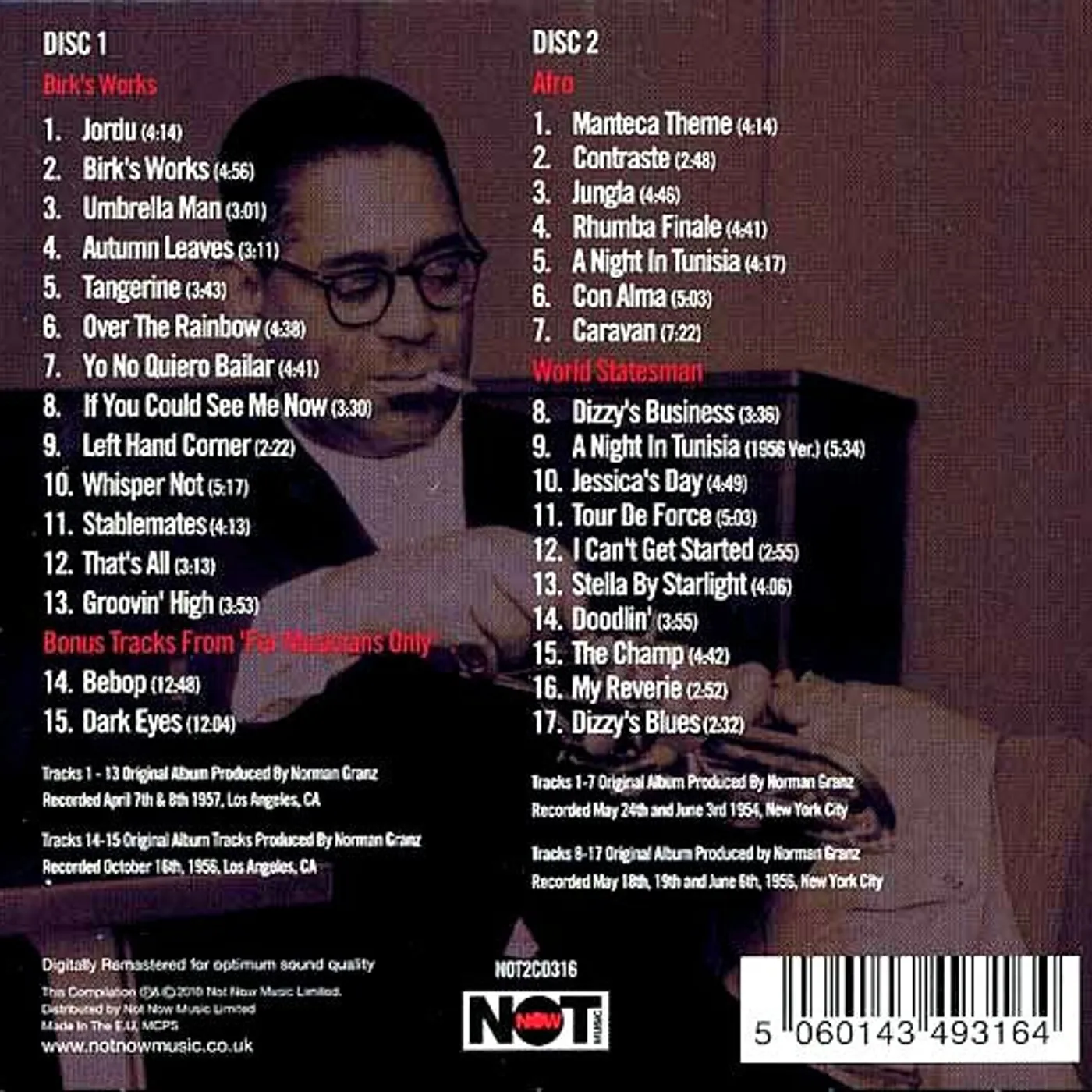 Dizzy Gillespie  CD -  Gettin Dizzy (32 tracks) (2xCD)