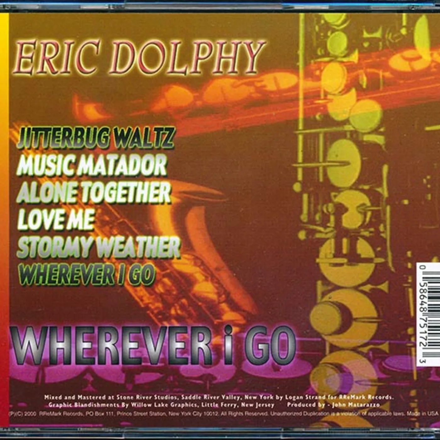 Eric Dolphy  CD -  Wherever I Go