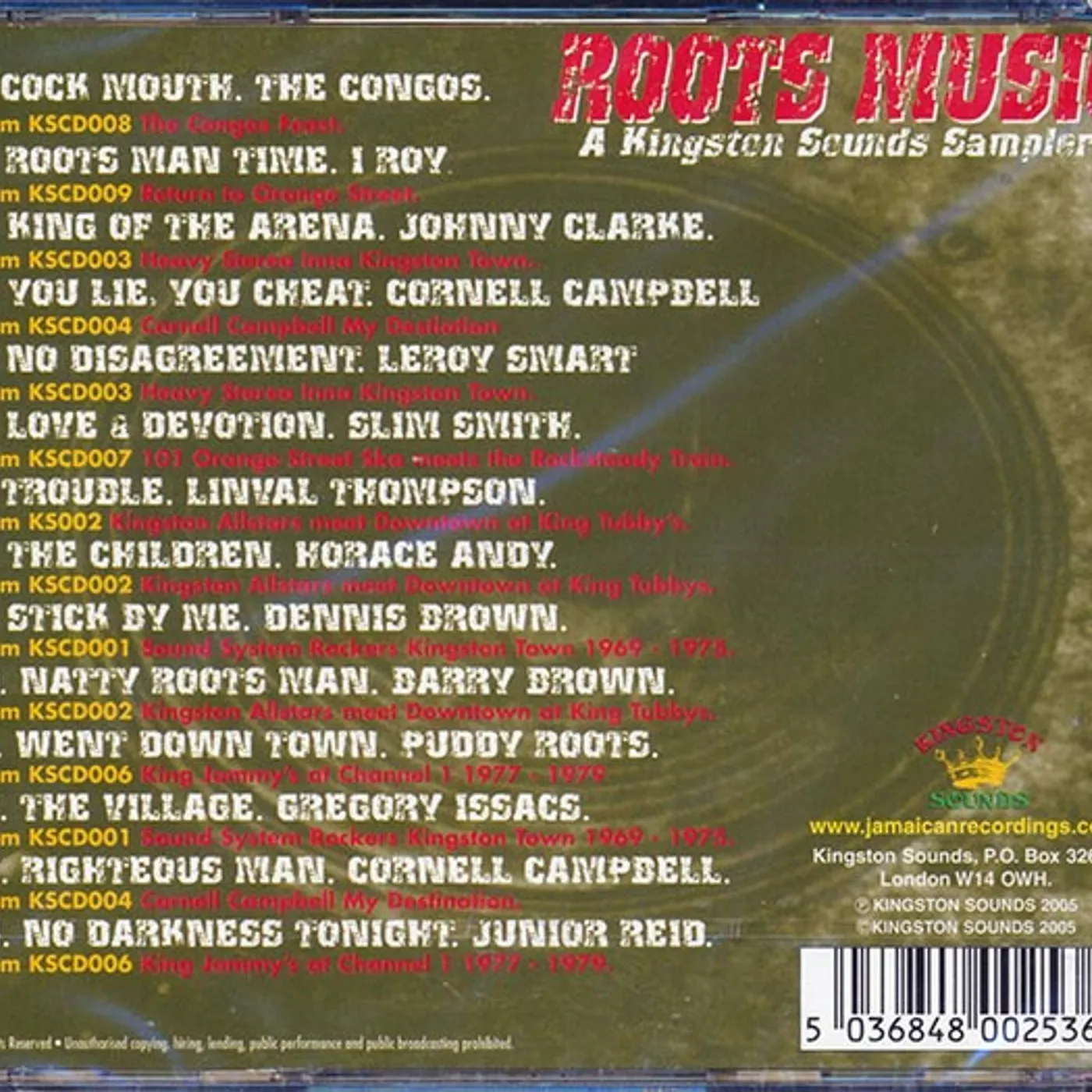 The Congos, Jr. Reid, Linval Thompson, Etc.  CD -  Roots Music: A Kingston Sounds Sampler
