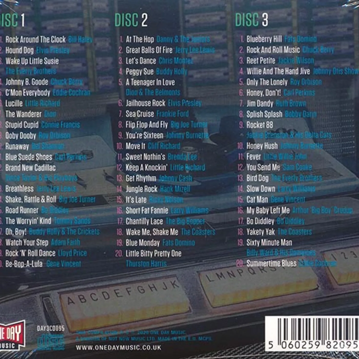 Bill Haley, Little Richard, Chuck Berry, Dion, Etc.  CD -  Rock N Roll Jukebox Hits Of The '50s & '60s (60 tracks) (3xCD) (deluxe 4 fold digipak)