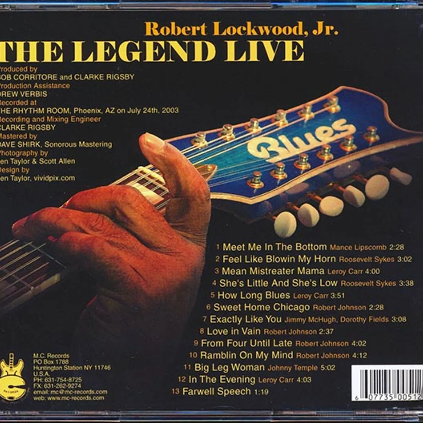 Robert Lockwood, Jr.  CD -  The Legend Live (2xCD) (marked/ltd stock)