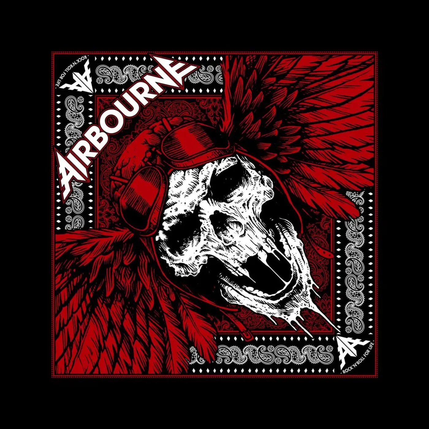 Airbourne Bandana -  Red Skull