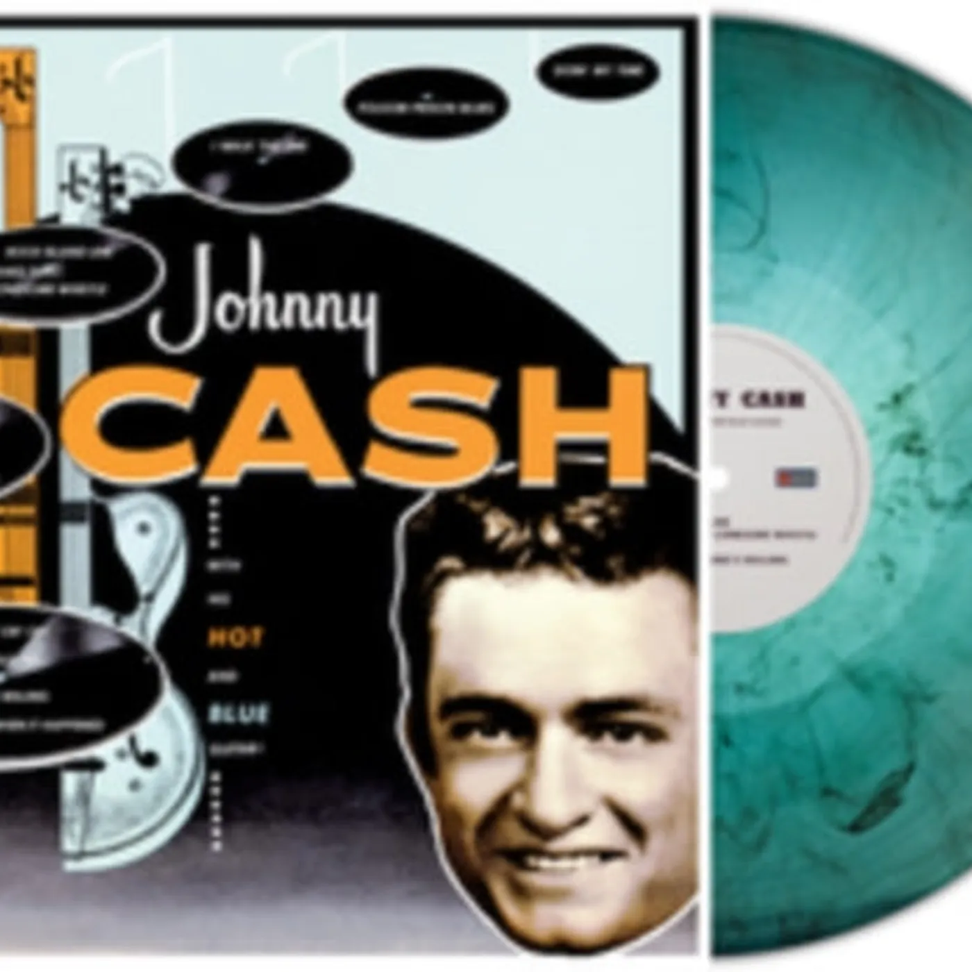 Johnny Cash LP Vinyl Record  With His Hot And Blue Guitar (Marble Vinyl)