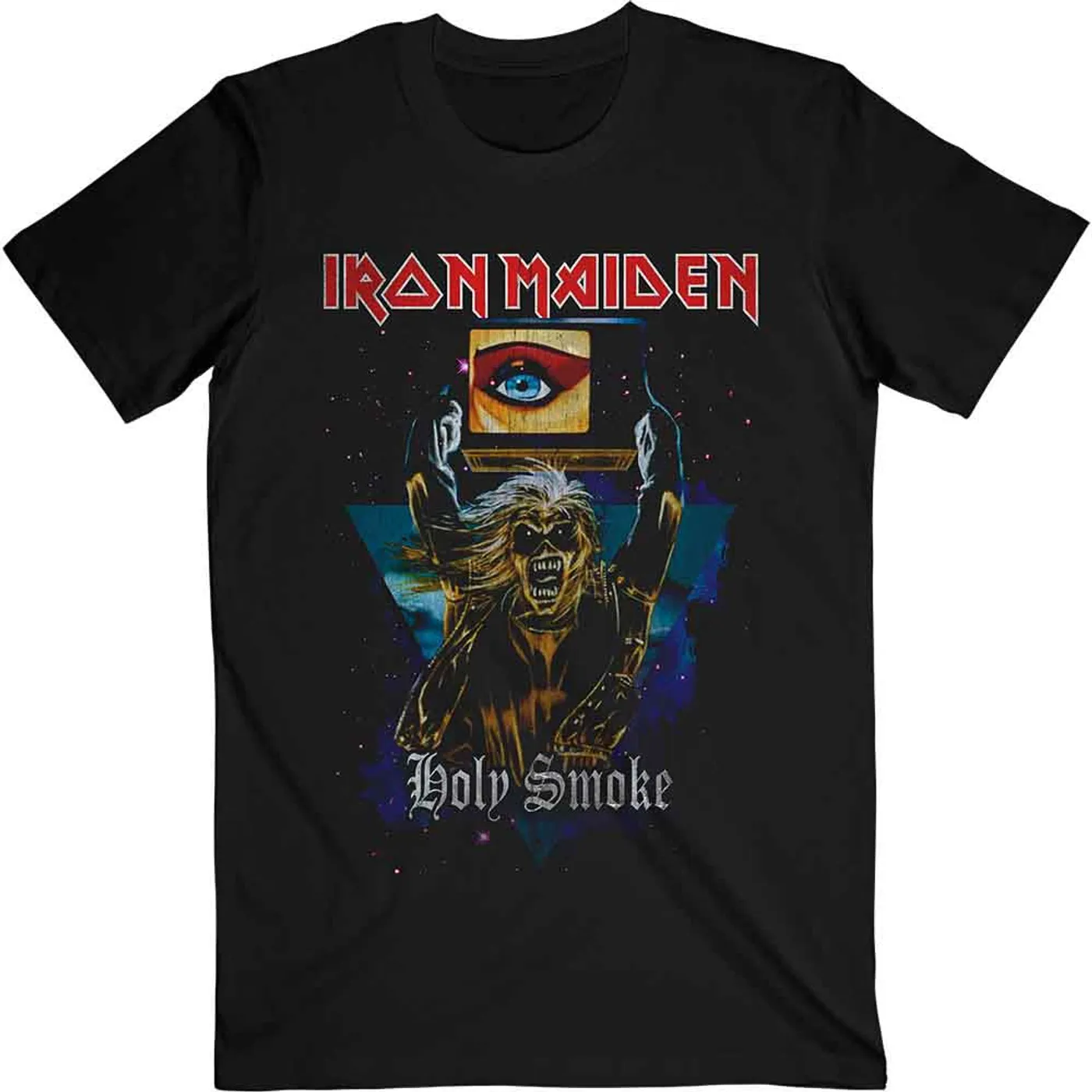 Iron Maiden T Shirt - Holy Smoke Space Triangle