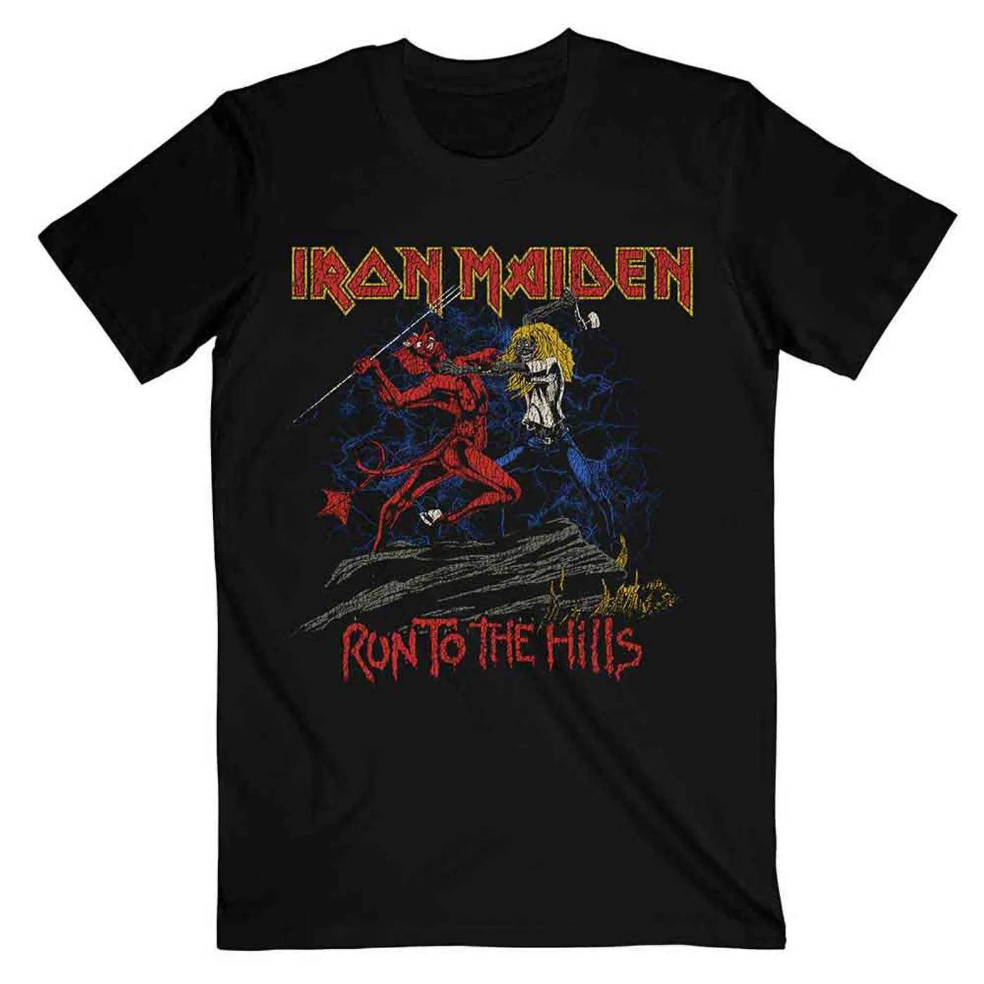 Iron Maiden T Shirt - NOTB Run To The Hills Distress